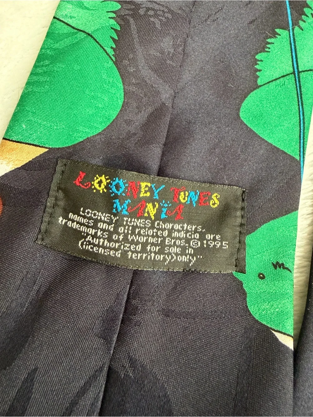 Vintage 1995 Looney Tunes Mania Taz Golf Necktie Warner Bros